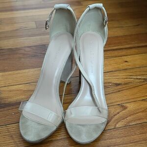Wild Diva Beige and Clear Strap Heels